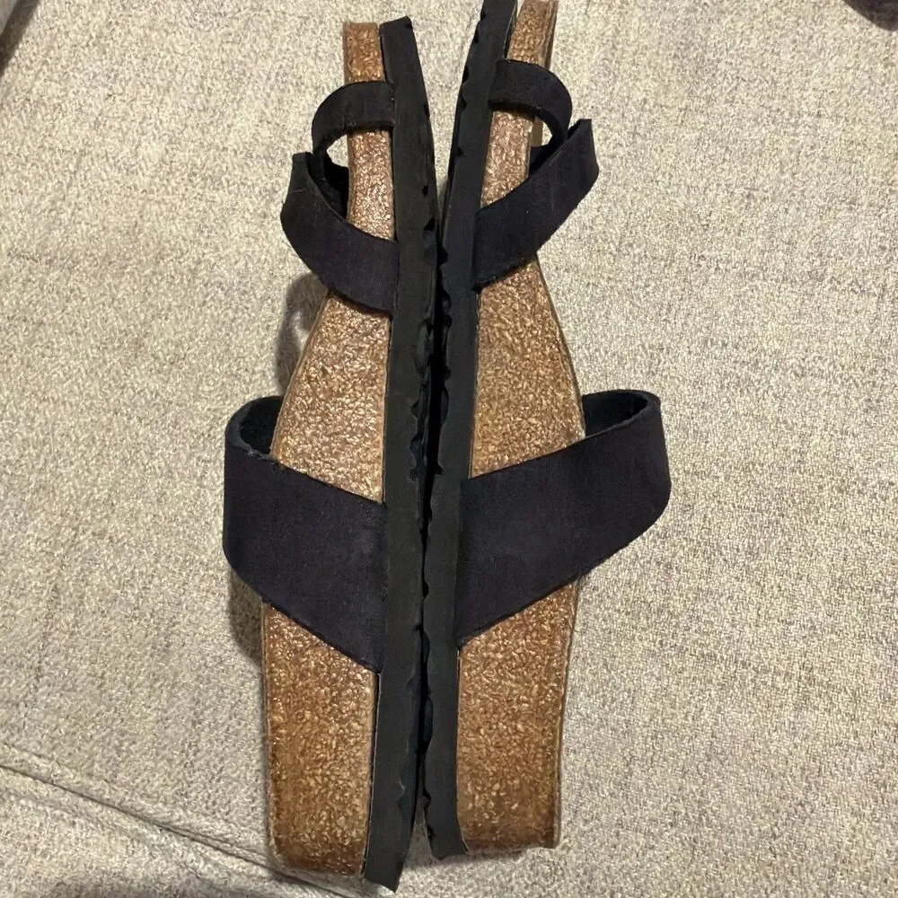 Birkenstock Papillio Black Strappy Cross Toe Loop Sandals Womens 36 US 5-5.5
